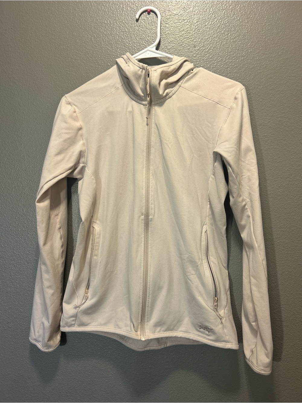Arc'teryx light beige/cream zip hoodie jacket